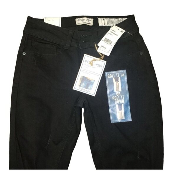 INDIGO Rein Mid Rise Ripped Ankle Skinny Jeans. Size Juniors 1. New With Tag $49 - Picture 2 of 5